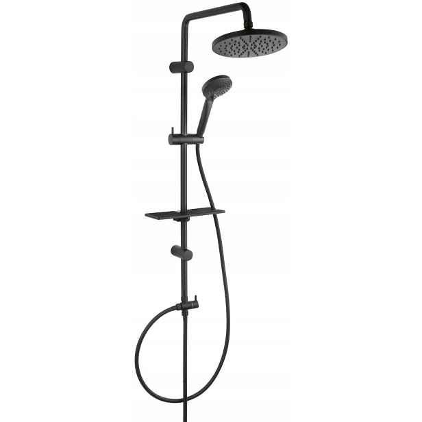 Ferro Nástěnný Sprchový Set S Dešťovou Sprchou Rondo Lux Černý, Černý