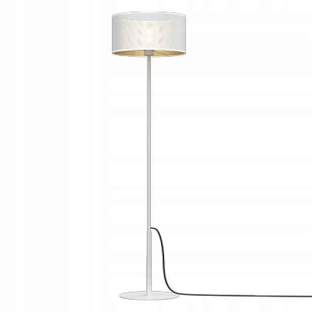 Stojací lampa loft 150 cm bílá síťovina zlatý vnitřek Luminex