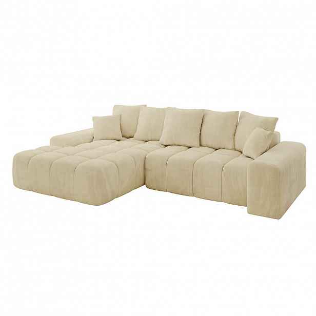 ALTDECOR ROHOVÁ SEDACÍ SOUPRAVA s otomanem vlevo ENSI-L – 267 x 164 x 69 cm, šedohnědá