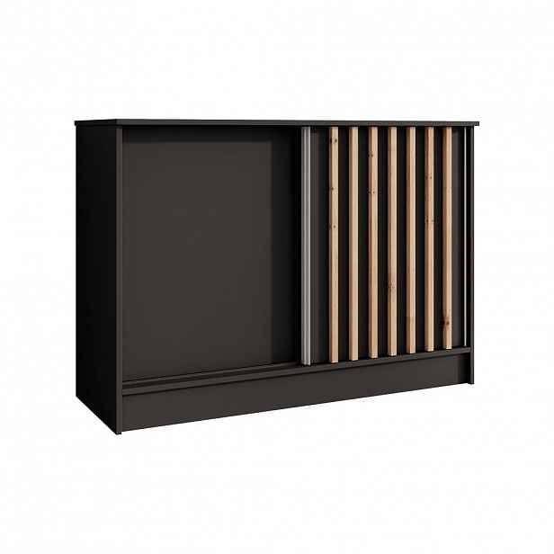 Beautysofa KOMODA Horizon se 2 posuvnými dvířky, černá, 120 cm