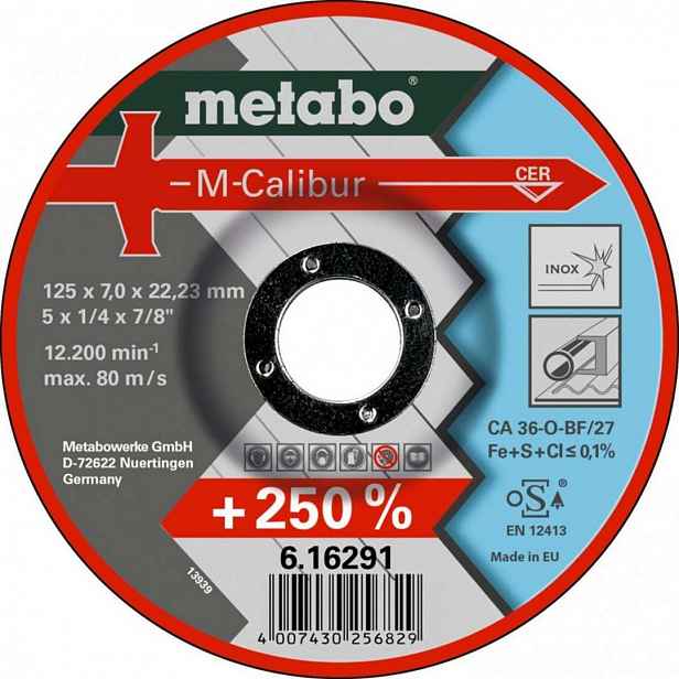 Metabo - Řezný kotouč na nerezovou ocel, 125x22,23 mm 616291000