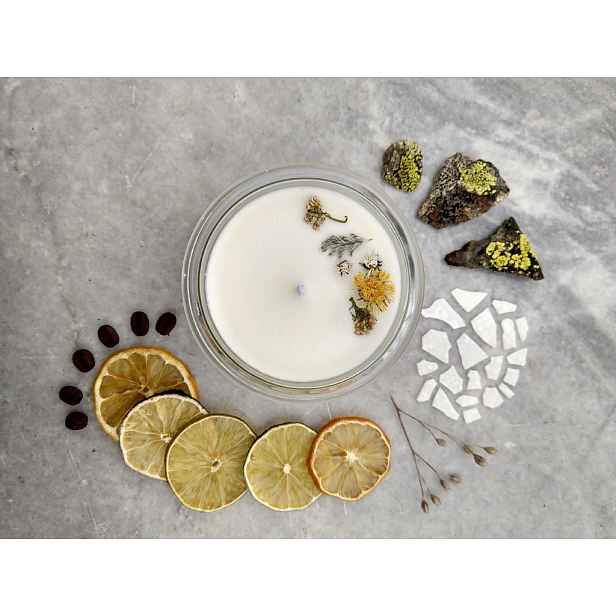 Ručně odlévaná sojová svíčka LEVANDULE & EUKALYPTUS 160 ml