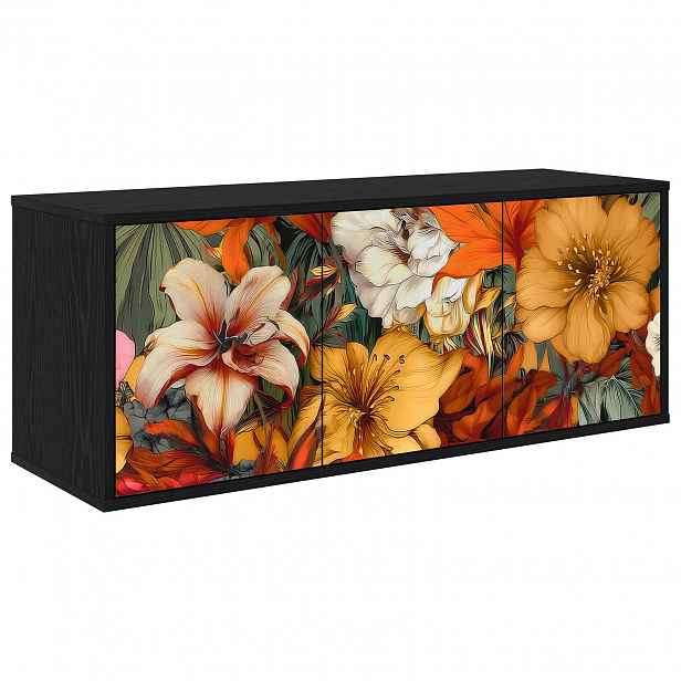 vidaXL Nástěnná TV skříň GENNEP 102 x 33 x 40 cm Černý dub