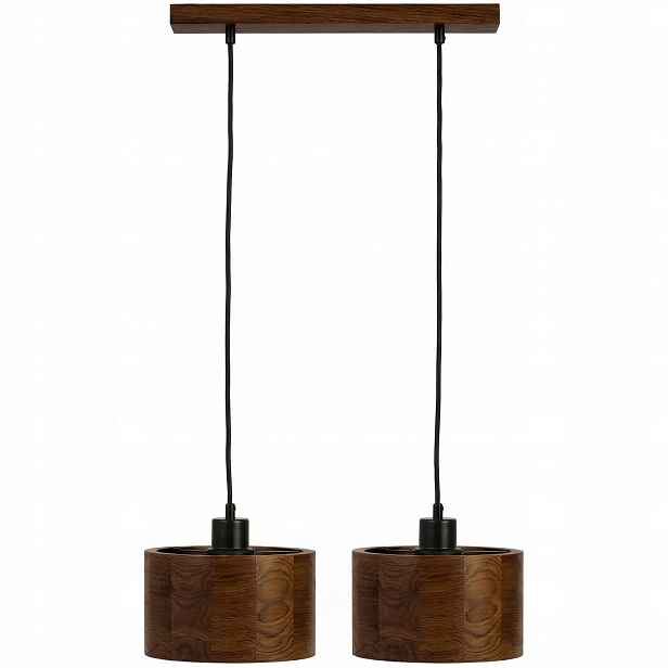 Závěsná stropní lampa dvojitá Antilia lustr Tmavý Dub do obývacího pokoje kuchyně