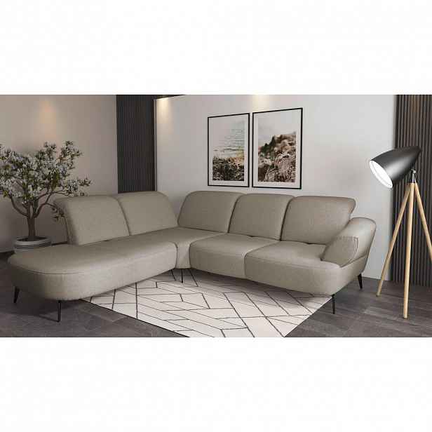 Sit & More ROHOVÁ SEDAČKA, textil, šedohnědá
