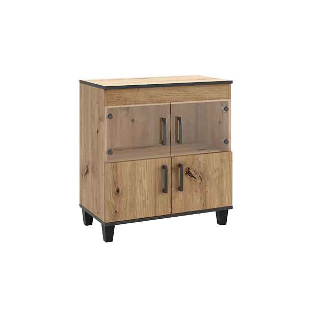 ADRK Prosklená komoda Polany 06 80 cm dub Artisan