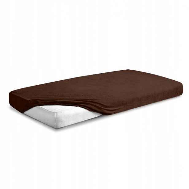 Froté prostěradlo s gumou 200x220 Premium Matex, hnědá 18