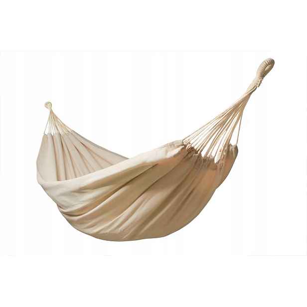 Houpací síť pro více osob 210 x 150 cm, nosnost až 300 kg – béžová