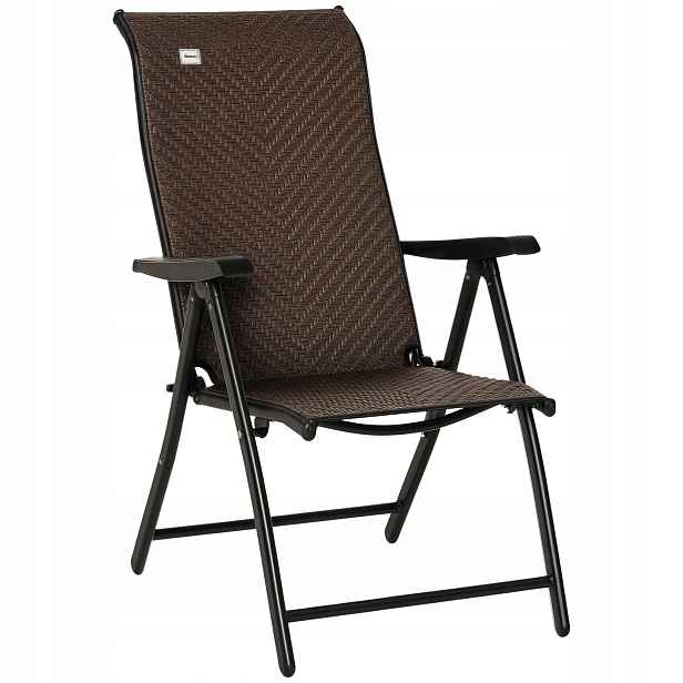 Zahradní židle s nastavitelným opěradlem 84B-714BN technorattan 58x71x111 cm