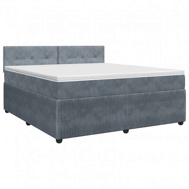 vidaXL Postel boxspring s matrací s čelo Tmavě šedá 180 x 200 cm Samet