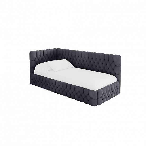 ALTDECOR JEDNOLŮŽKOVÁ POSTEL pro mládež s úložným prostorem, vpravo - MULY 80x200 tmavě šedá