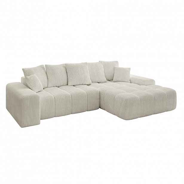 ALTDECOR ROHOVÁ SEDACÍ SOUPRAVA s otomanem vpravo ENSI-L - 267x164x69 cm, krémová