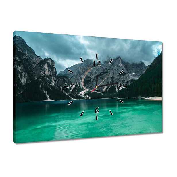 Hodiny 60x40 Horské jezero Krajina