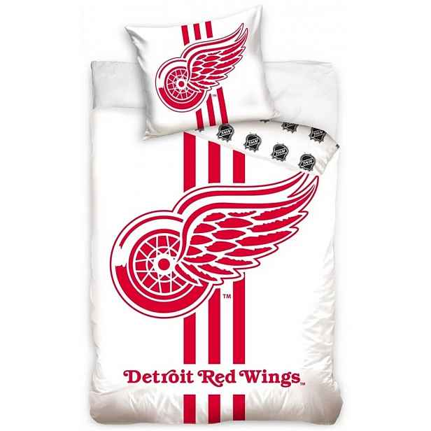 Hokejové ložní povlečení Nhl Detroit Red Wings bílé