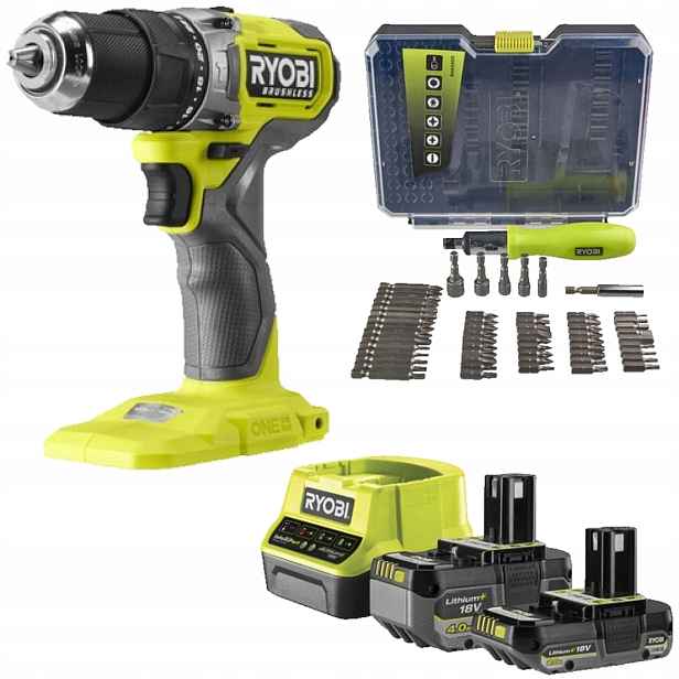 Ryobi Akumulátorová aku vrtačka Příklepová 18V 2xAku nabíječka bitů