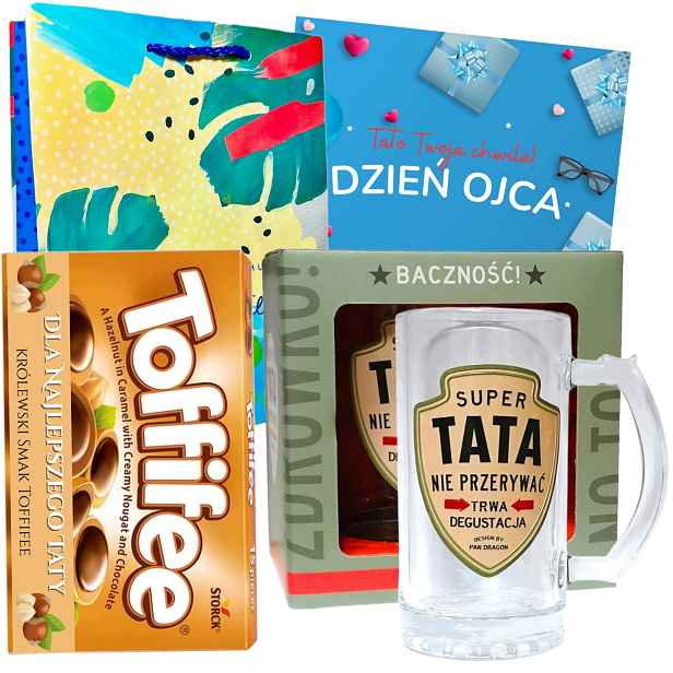 Sada Dárek ke Dni otců pro tatínka Pivní Sklenice na pivo Sladkosti Taška