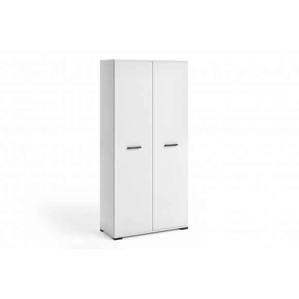 Šatní dvoudveřová skříň 90 cm KLENRI  - bílá