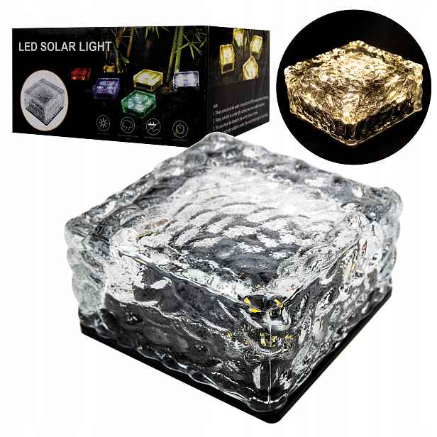 Solární Nájezdové Lampy Zahradní Led 12x Ledové kostky 10x10 Na Terasu Altány