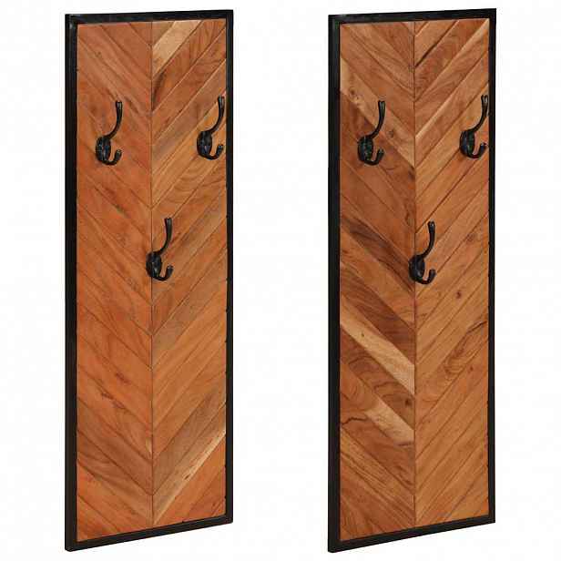 vidaXL Věšáky na kabáty 2 ks 35x1x90 cm masivní dřevo akácie