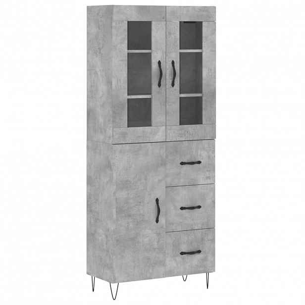 vidaXL Skříň highboard betonově šedá 69,5x34x180 cm kompozitní dřevo