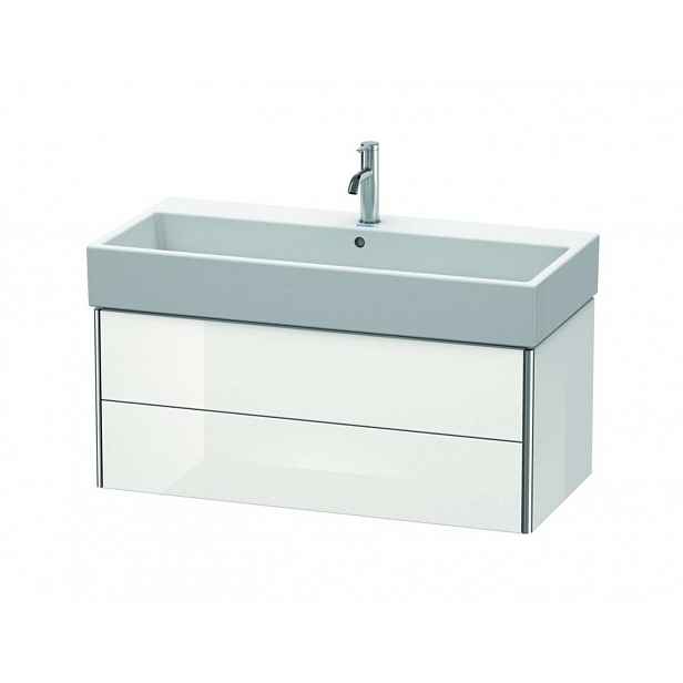 Duravit XSquare - Umyvadlová skříňka 98x40x46 cm, 2 zásuvky, lesklá bílá XS419602222