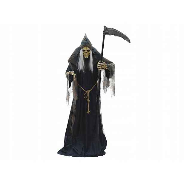 Halloweenská dekorace Sklizeň s kosou stojící 182 cm halloween Smrt