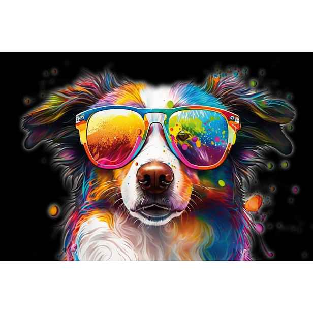 Obraz na plátně Barevný pes, 90x60 cm