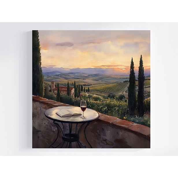 Obraz Na Plátně Canvas Krajina Itálie Toskánsko Terasa Víno Chianti 50x50