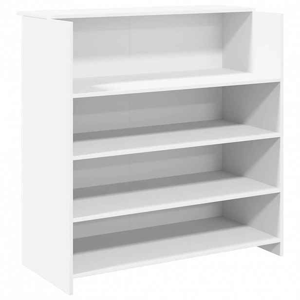 vidaXL Recepční stůl bílý 100 x 50 x 103,5 cm, z umělého dřeva