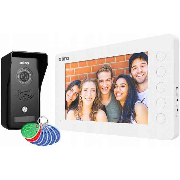 Videotelefon Eura VDP-76A3 S Monitorem 7'' A Čtečkou Karet
