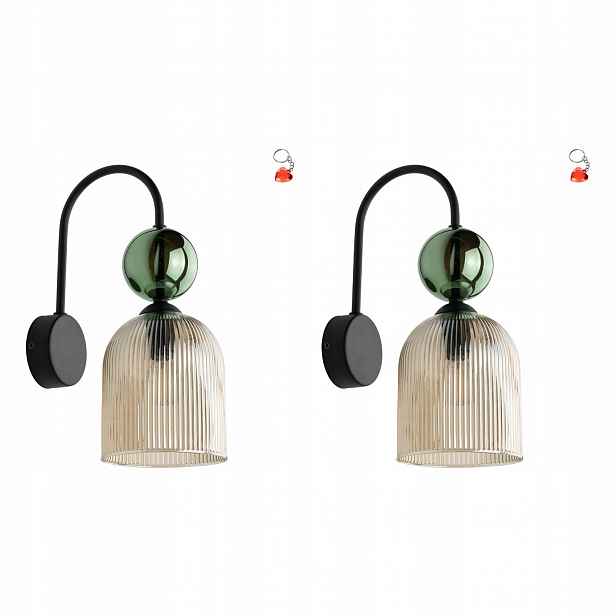 Tk Lighting Sada 2 x nástěnné svítidlo Sophia Green Cognac 11143