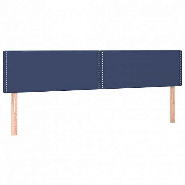 vidaXL Čela postele modrá 200x5x78/88 cm látka