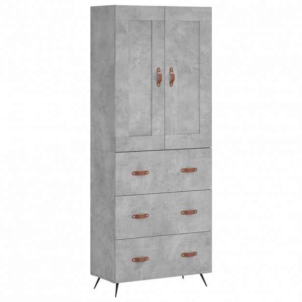 vidaXL Skříň highboard betonově šedá 69,5x34x180 cm kompozitní dřevo
