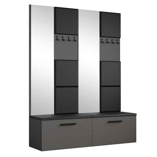 MASSENO MODERNÍ PŘEDSÍŇOVÁ SESTAVA MODULO, 161,2/204/40 cm, šedá