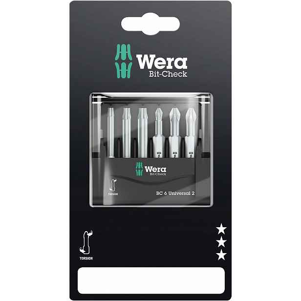 Sada bitů 50 mm Ph Pz Torx 6 Ks Wera Bit Check Universal 05073638001