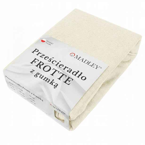 Froté prostěradlo s Gumičkou 200x220 Silné 200g/m² Bavlna Ecru Madley