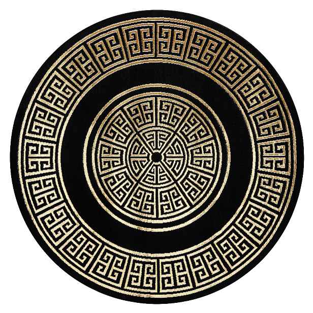 Kusový koberec Allure 1968 black/gold kruh, 150x150 (průměr) kruh, černá, kancelář, Dywany Łuszczów
