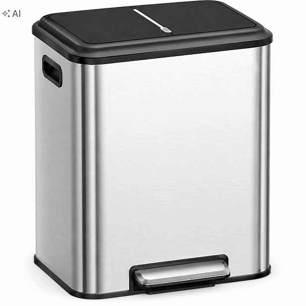 Odpadkový Koš 2x15L na tříděný odpad Nerezová Ocel Soft Close