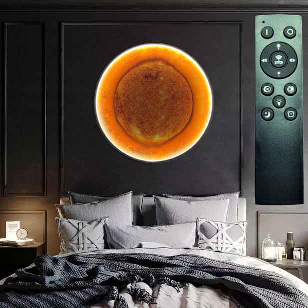 Stropní Svítidlo Led 40cm kulatý s dálkovým ovládáním Dekorativní lampa Nástěnné svítidlo Slunce