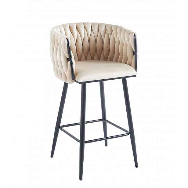 Designová barová židle ZULIMARA - béžová / černá