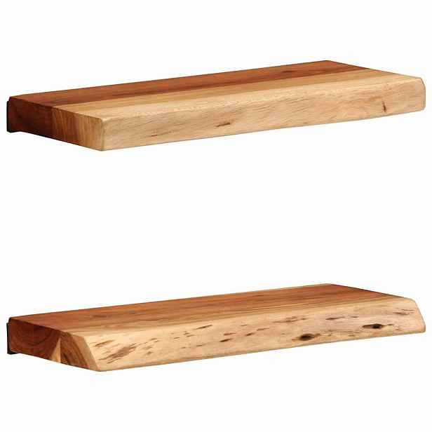 vidaXL Nástěnné police 2 ks 40x20x3,5 cm masivní dřevo akácie