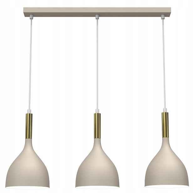 Závěsná lampa béžová 3 stínidla lišta 72 cm Noak 3xE27 15W Luminex