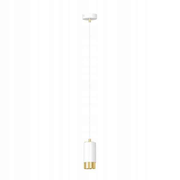 Závěsná lampa Fumiko 1-bodová bílá se zlatým detailem, GU10