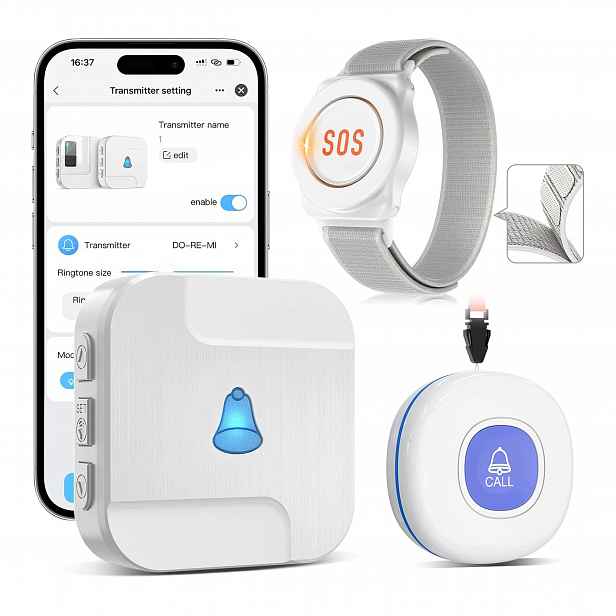 Alarm pro seniory tlačítko Sos osobní bezdrátový alarm voděodolný