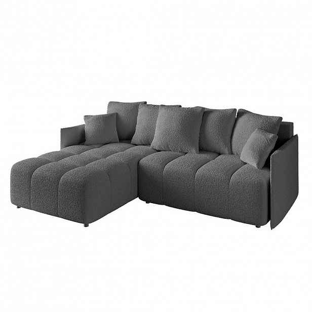 ALTDECOR ROHOVÁ SEDACÍ SOUPRAVA s otomanem vlevo LONLI-L 251x189x68 platinová barva, buklé