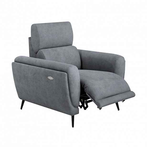 Beautysofa RELAXAČNÍ KŘESLO Comfort s elektrickým polohováním a nastavitelnou opěrkou hlavy, tmavě šedá