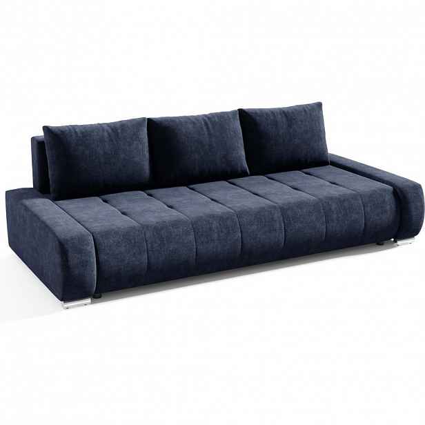 Beautysofa ROZKLÁDACÍ pohovka Draco 3místná, s úložným prostorem, tmavě modrá