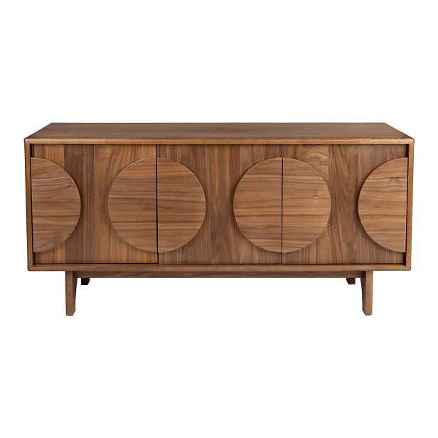 Hnědá nízká komoda v dekoru ořechu 120x58 cm Groove – Zuiver