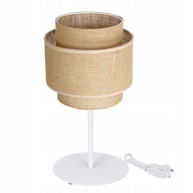 Noční Stolní Lampa Jutová Stínidlo Tuba