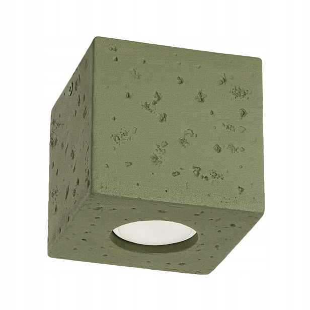 Sollux Stropní spot čtvercový 1xGU10 10W Zelený beton IP20